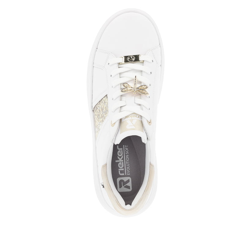 Rieker Artikelnummer W1202-82 Rieker Damen Sneaker Low swan-white gold Black Friday Preise