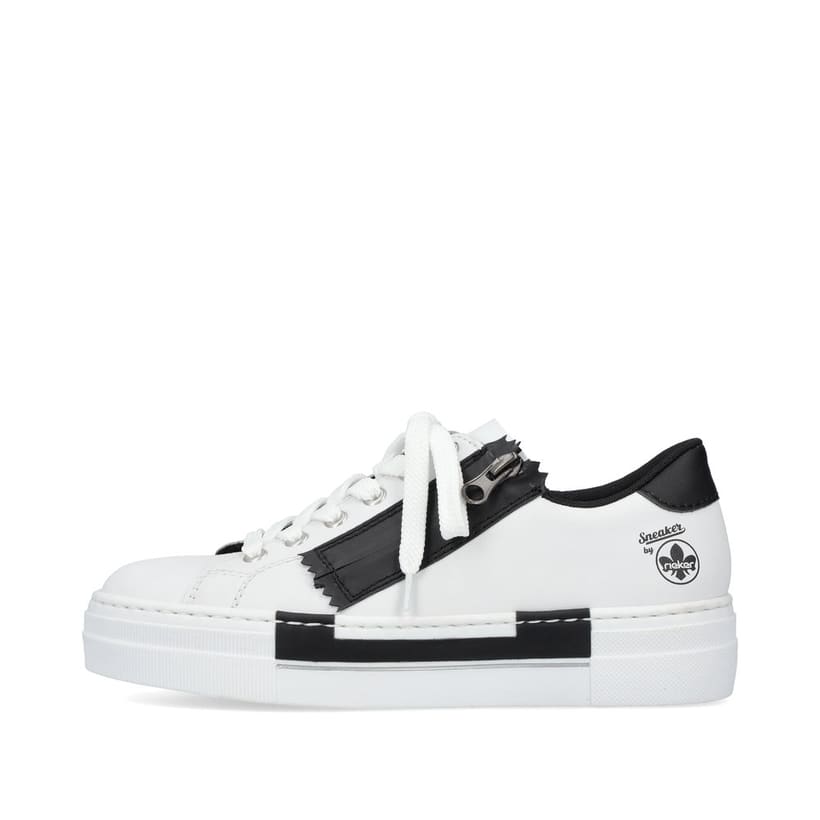 Rieker Artikelnummer N4936-81 Rieker Damen Sneaker Low lilienweiß-nachtschwarz