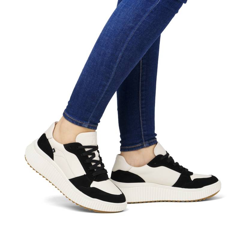 Rieker Artikelnummer W1700-60 Rieker Damen Sneaker Low vanilleweiß-schwarz Blitzverkäufe
