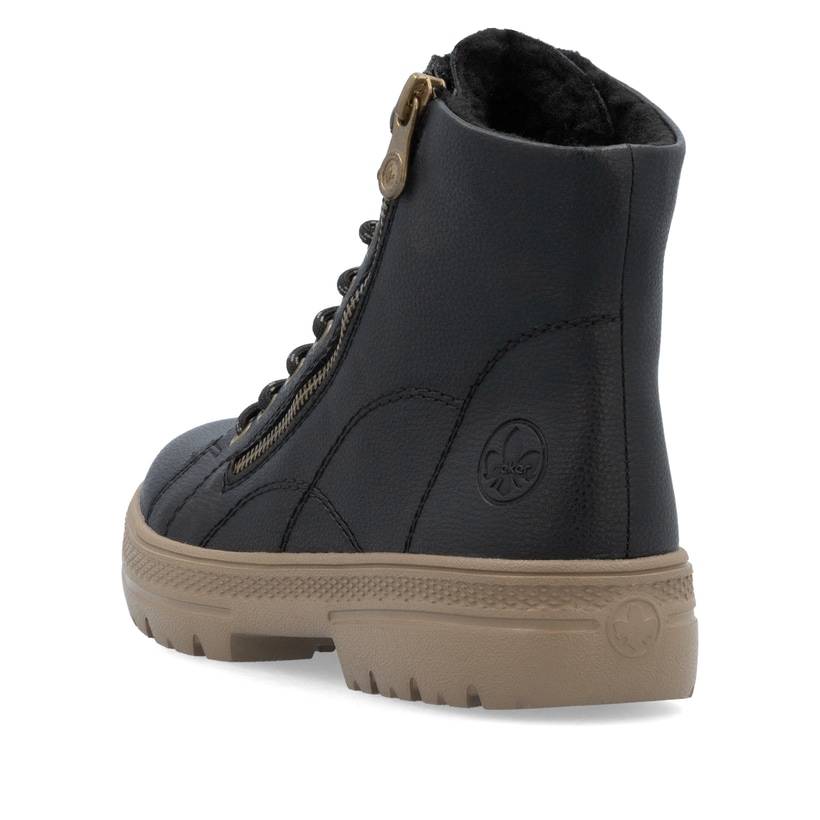 Rieker Artikelnummer N0031-00 Rieker Damen Schnürstiefel asphaltschwarz Rabatt