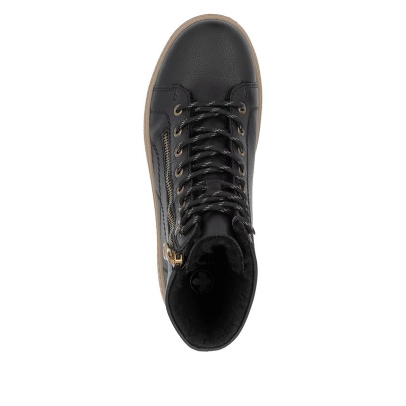 Rieker Artikelnummer N0031-00 Rieker Damen Schnürstiefel asphaltschwarz Rabatt