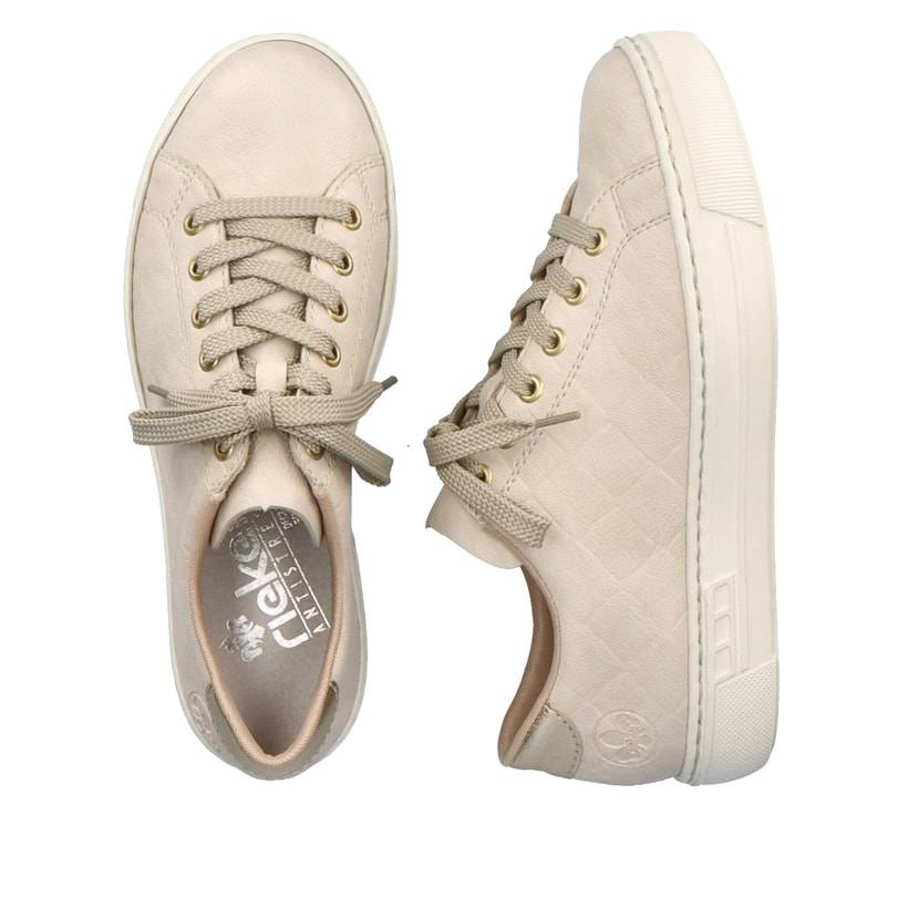 Rieker Artikelnummer L9800-80 Rieker Damen Sneaker Low hellbeige Großer Ausverkauf