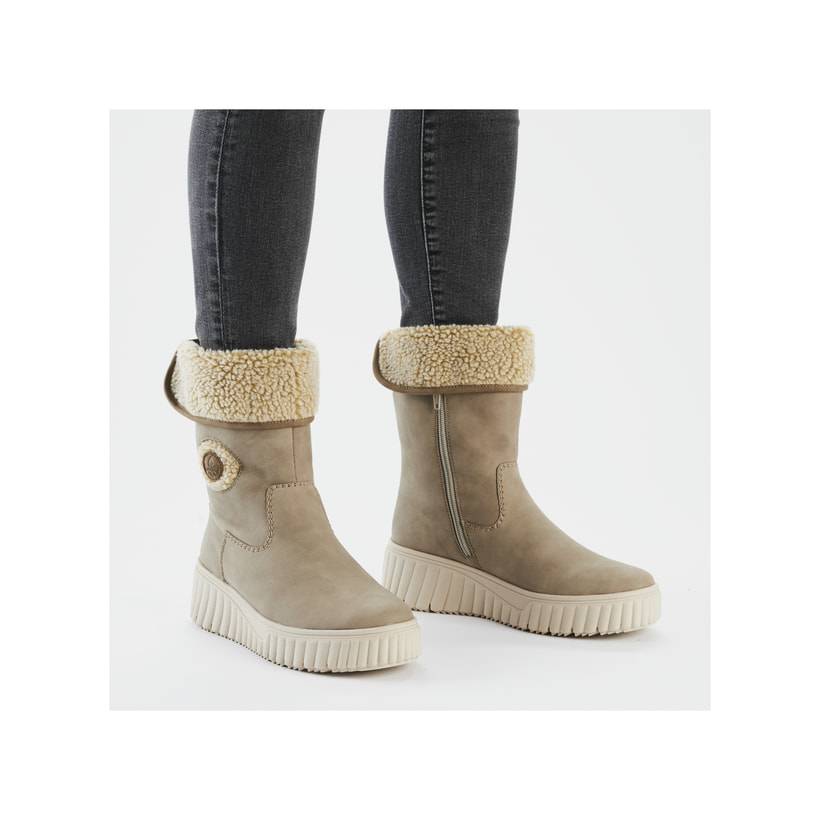 Rieker Artikelnummer N2554-60 Rieker Damen Hochschaftstiefel graubeige Preisnachlass