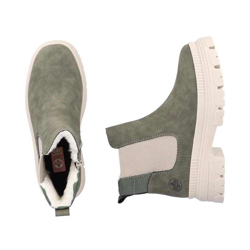 Rieker Artikelnummer Y9350-54 Rieker Damen Chelsea Boots olivgrün Saisonschlussverkauf