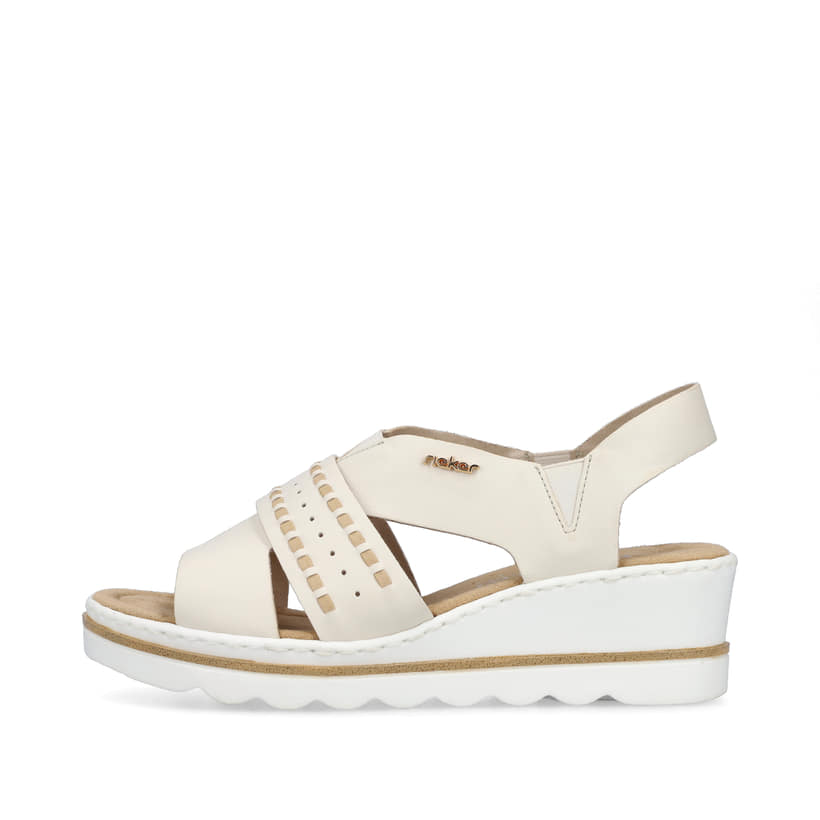 Rieker Artikelnummer 67489-60 Rieker Damen Keilsandaletten hellbeige Osterangebot
