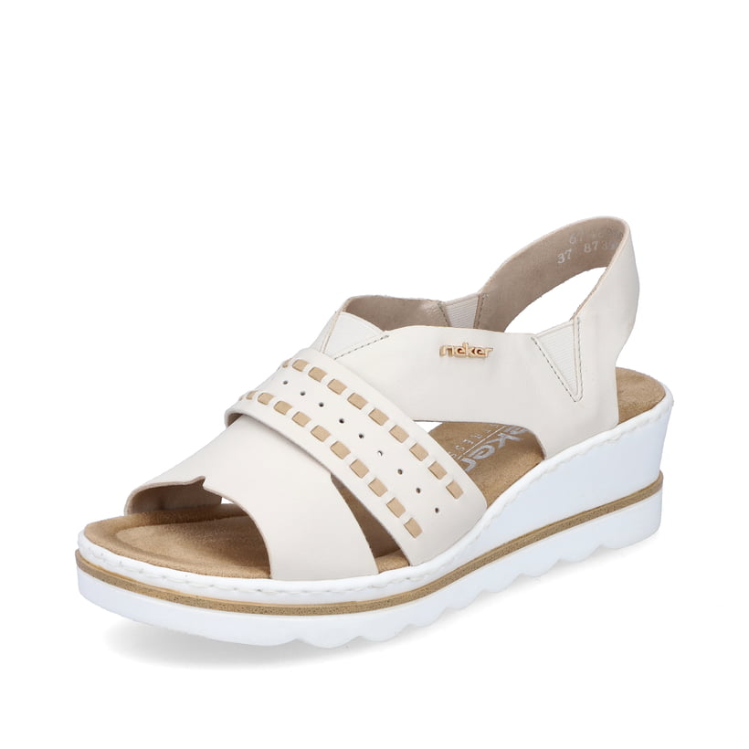 Rieker Artikelnummer 67489-60 Rieker Damen Keilsandaletten hellbeige Osterangebot