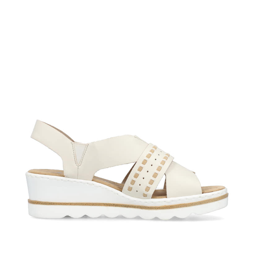 Rieker Artikelnummer 67489-60 Rieker Damen Keilsandaletten hellbeige Osterangebot