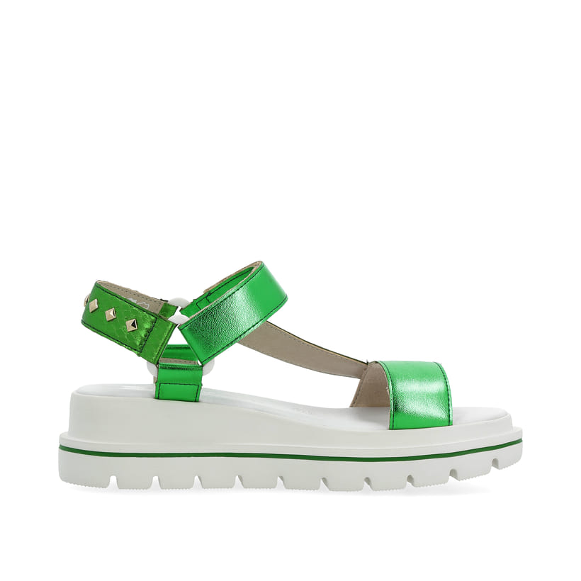 Rieker Artikelnummer W1651-52 Rieker Damen Riemchensandalen smaragd-green metallic Muttertagsangebot