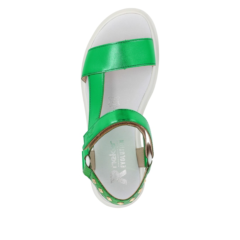 Rieker Artikelnummer W1651-52 Rieker Damen Riemchensandalen smaragd-green metallic Muttertagsangebot