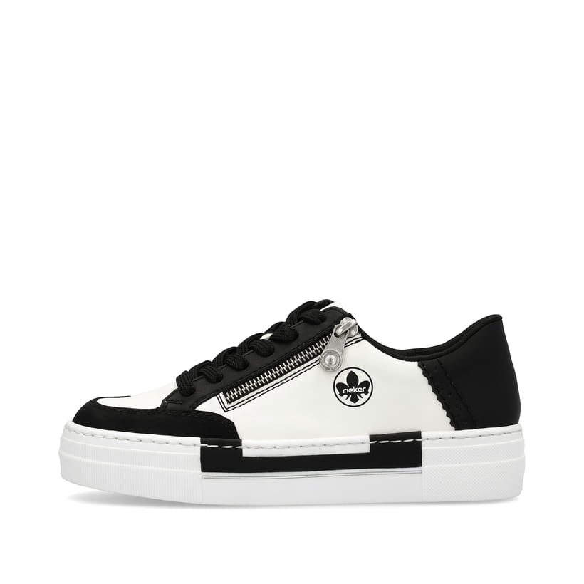 Rieker Artikelnummer N4903-80 Rieker Damen Sneaker Low kristallweiss-tiefschwarz