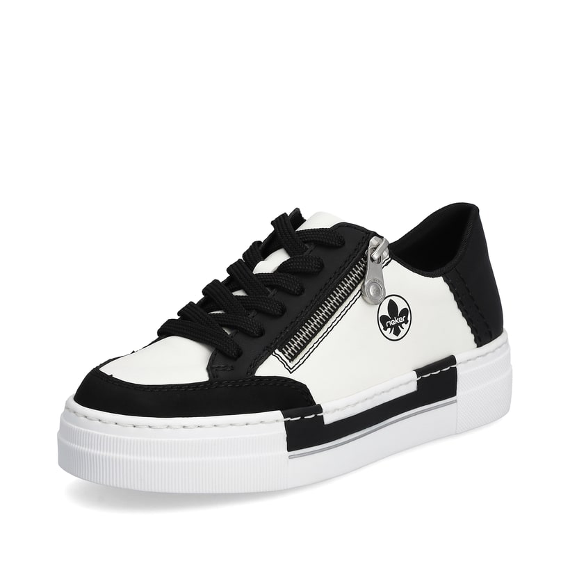 Rieker Artikelnummer N4903-80 Rieker Damen Sneaker Low kristallweiss-tiefschwarz Jubiläumsangebot
