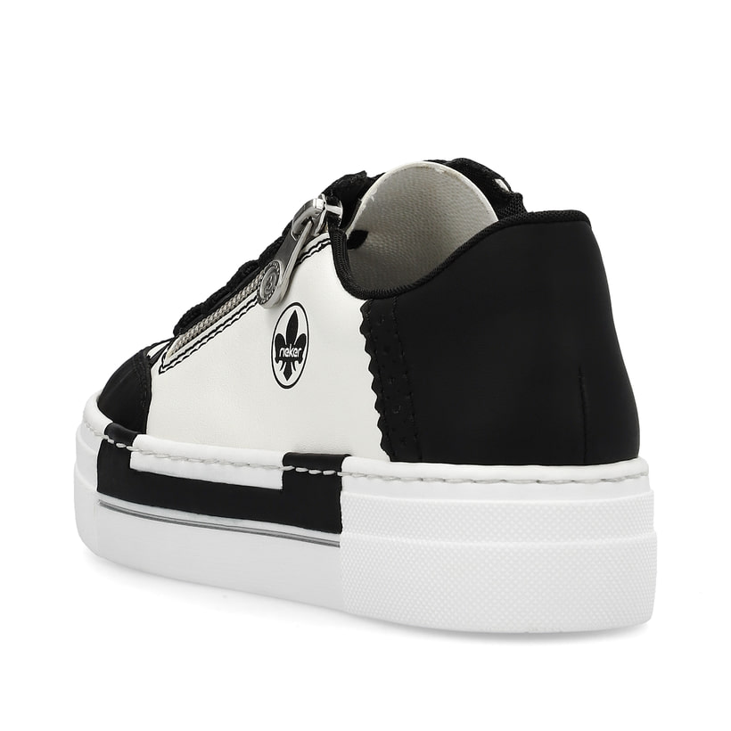 Rieker Artikelnummer N4903-80 Rieker Damen Sneaker Low kristallweiss-tiefschwarz Jubiläumsangebot