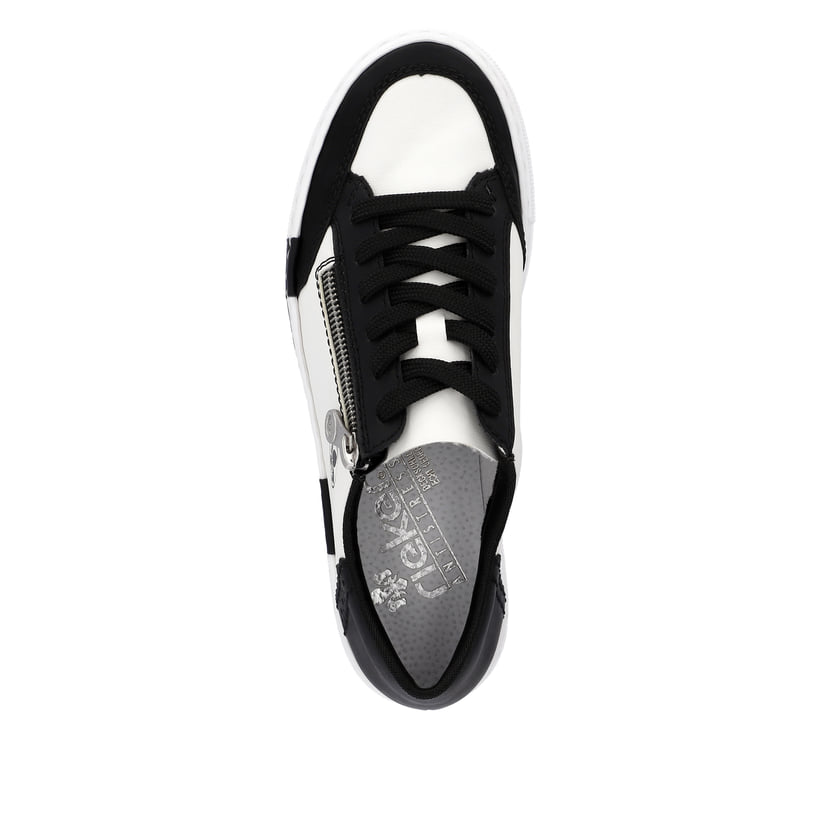 Rieker Artikelnummer N4903-80 Rieker Damen Sneaker Low kristallweiss-tiefschwarz Jubiläumsangebot