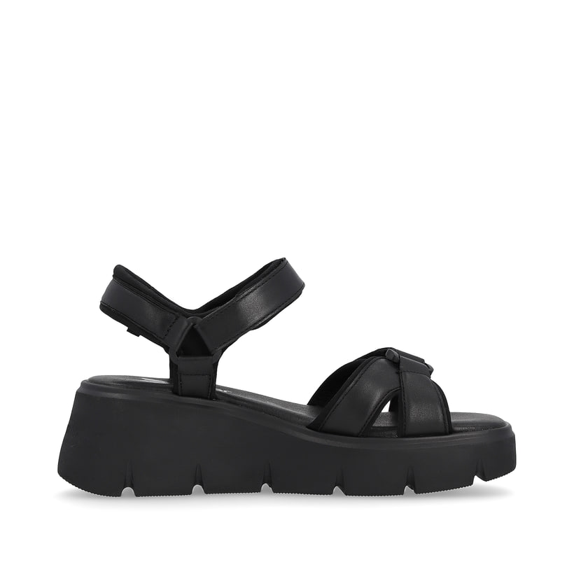 Rieker Artikelnummer W1552-00 Rieker Damen Keilsandaletten night black Lagerräumung