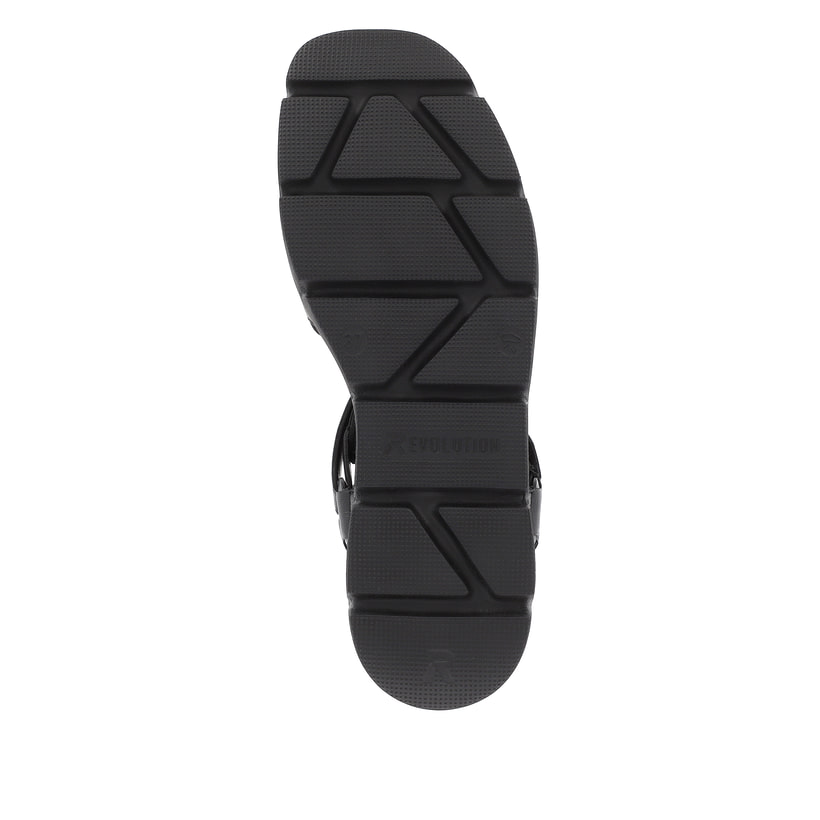 Rieker Artikelnummer W1552-00 Rieker Damen Keilsandaletten night black Lagerräumung