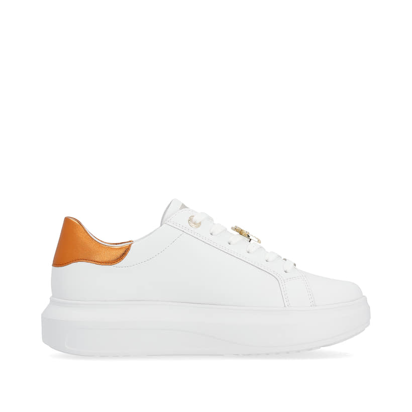 Rieker Artikelnummer W1202-80 Rieker Damen Sneaker Low pearl-white copper-metallic Top Angebot