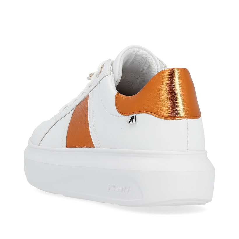 Rieker Artikelnummer W1202-80 Rieker Damen Sneaker Low pearl-white copper-metallic Top Angebot