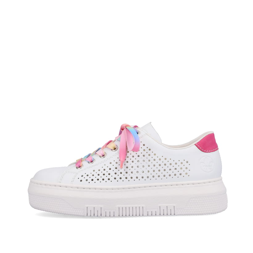 Rieker Artikelnummer M1904-80 Rieker Damen Sneaker Low cremeweiß-flamigorosa