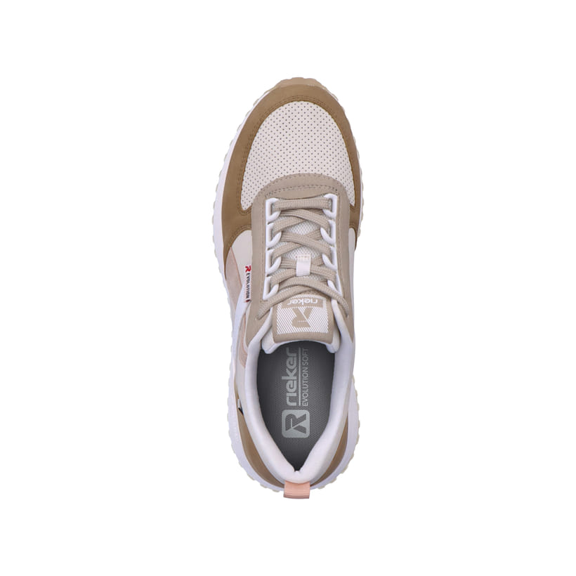 Rieker Artikelnummer W0602-82 Rieker Damen Sneaker Low clay-beige cinnamon white Bis zu 55% Rabatt