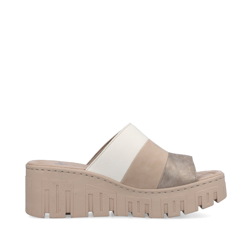 Rieker Artikelnummer 68092-62 Rieker Damen Pantoletten hellbeige Super Rabatt