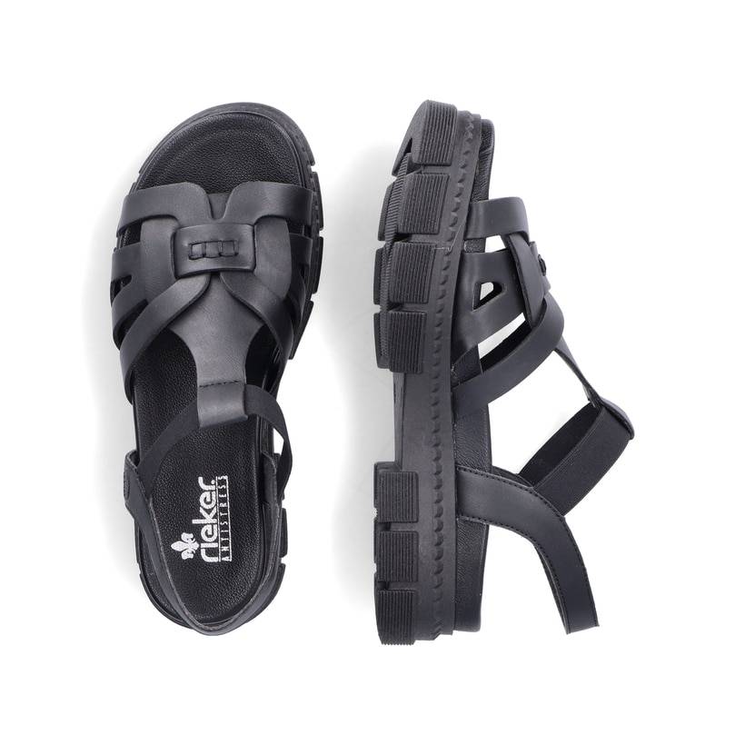 Rieker Artikelnummer V5352-00 Rieker Damen Riemchensandalen asphaltschwarz Riesige Rabatte