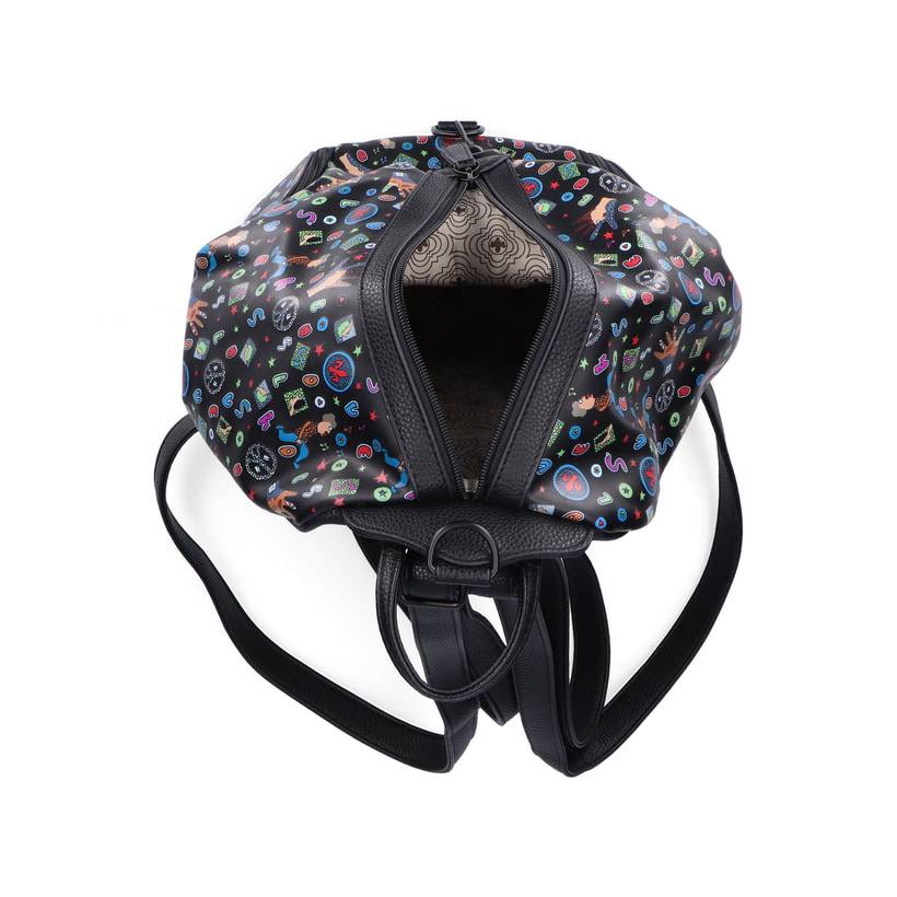 Rieker Artikelnummer H1055-02 Rieker Rucksack schwarz-gemustert Kostenloser Versand international