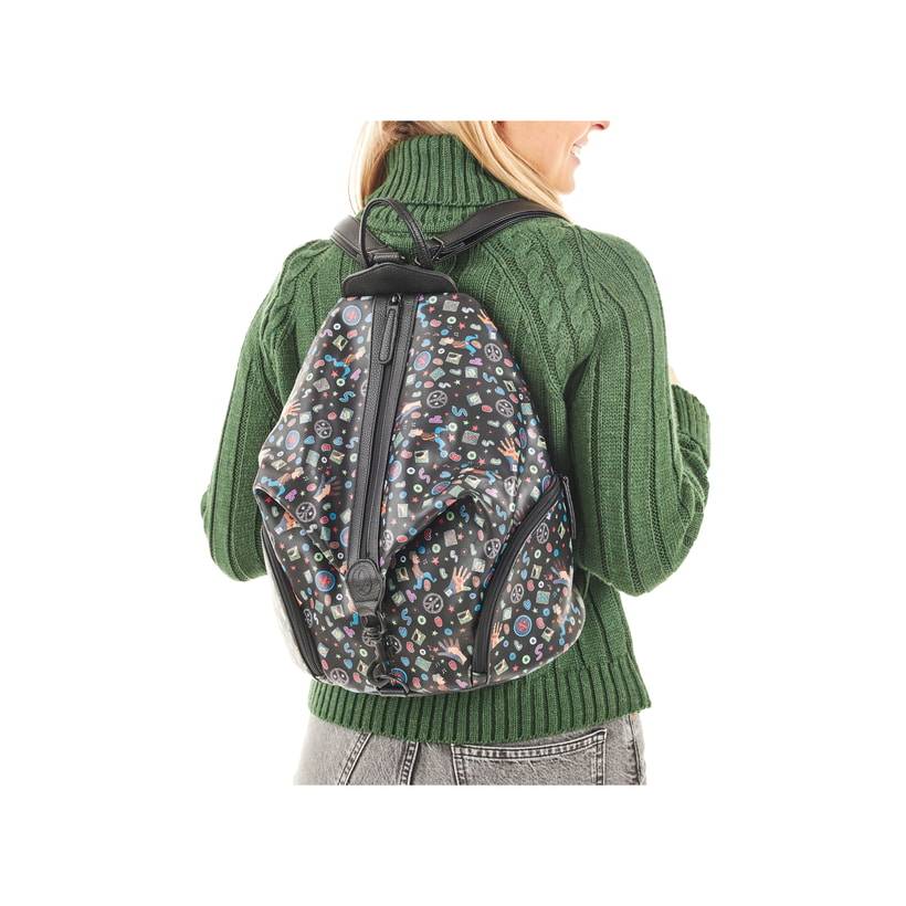 Rieker Artikelnummer H1055-02 Rieker Rucksack schwarz-gemustert Kostenloser Versand international
