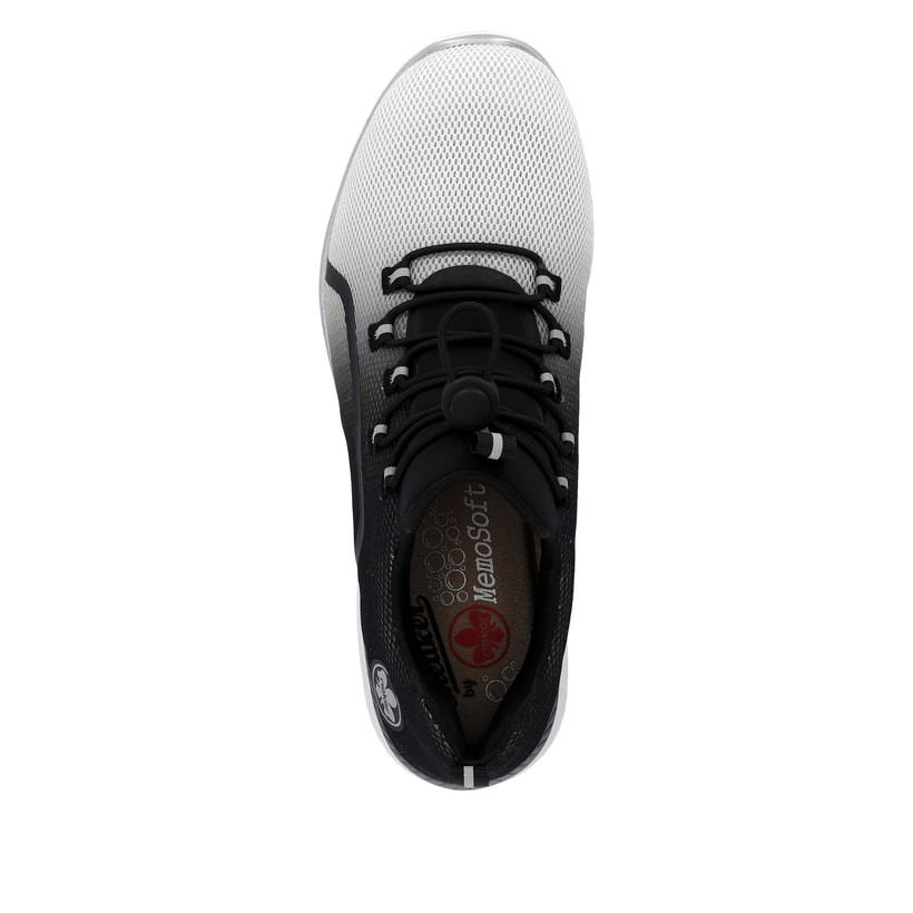 Rieker Artikelnummer M5055-00 Rieker Damen Slipper nachtschwarz-schwanenweiss Limitierter Zeitrabatt