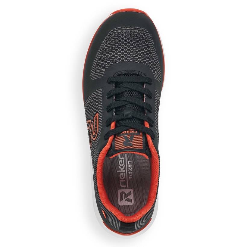 Rieker Artikelnummer 40402-00 Rieker Damen Sneaker Low urban-black rust-orange Großer Ausverkauf