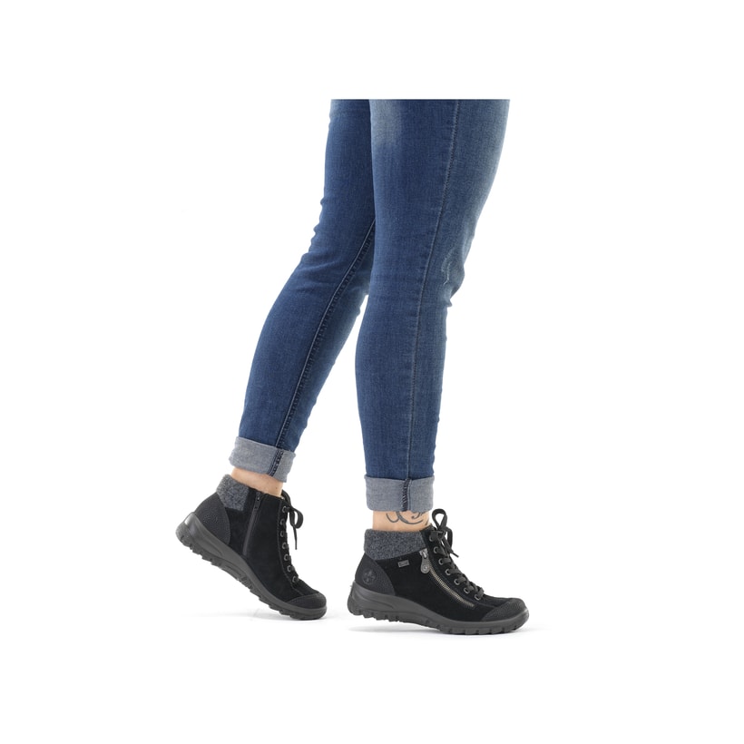 Rieker Artikelnummer L7132-01 Rieker Damen Schnürschuhe graphitschwarz Saisonschlussverkauf