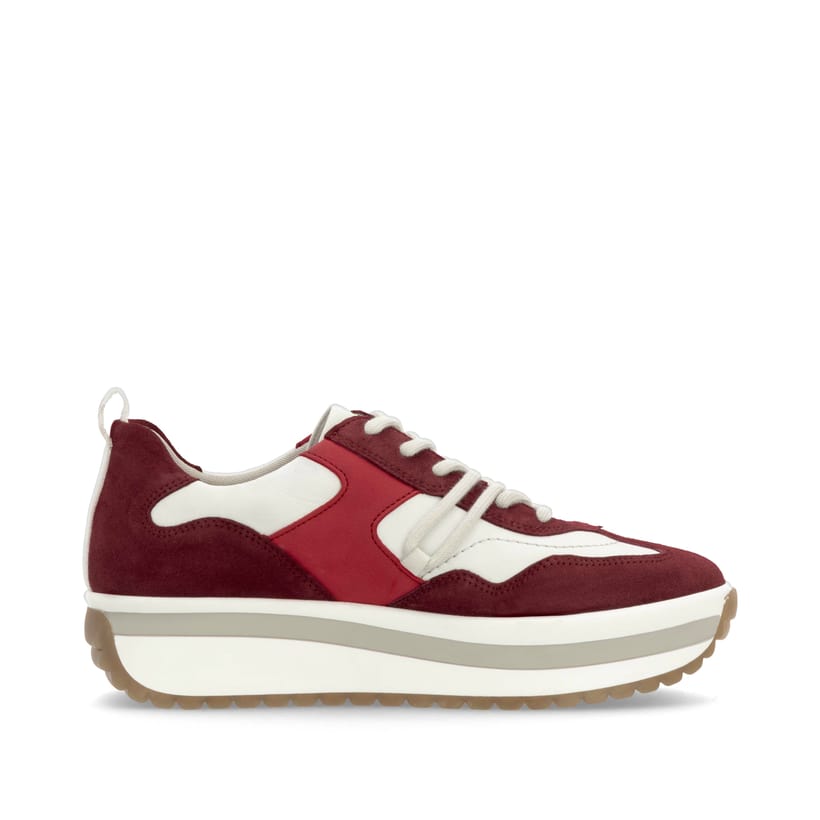 Rieker Artikelnummer W0900-35 Rieker Damen Sneaker Low kirschrot-weiß Muttertagsangebot
