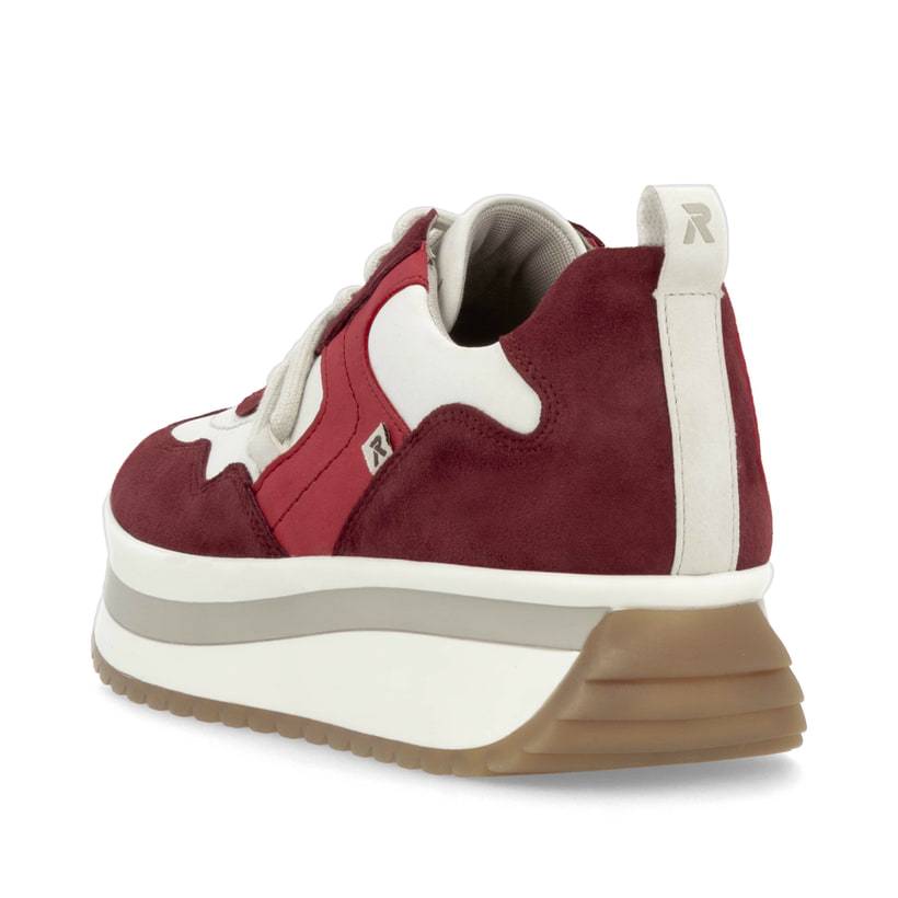 Rieker Artikelnummer W0900-35 Rieker Damen Sneaker Low kirschrot-weiß Muttertagsangebot
