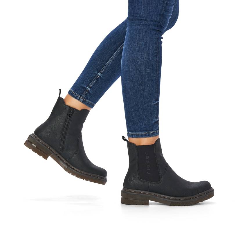 Rieker Artikelnummer 78292-00 Rieker Damen Chelsea Boots asphaltschwarz Große Rabatte
