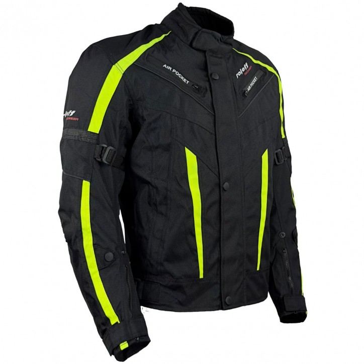 Roleff RO548 - kurze Motorradjacke in Neongelb mit Klimamembrane & Belüftung im Angebot