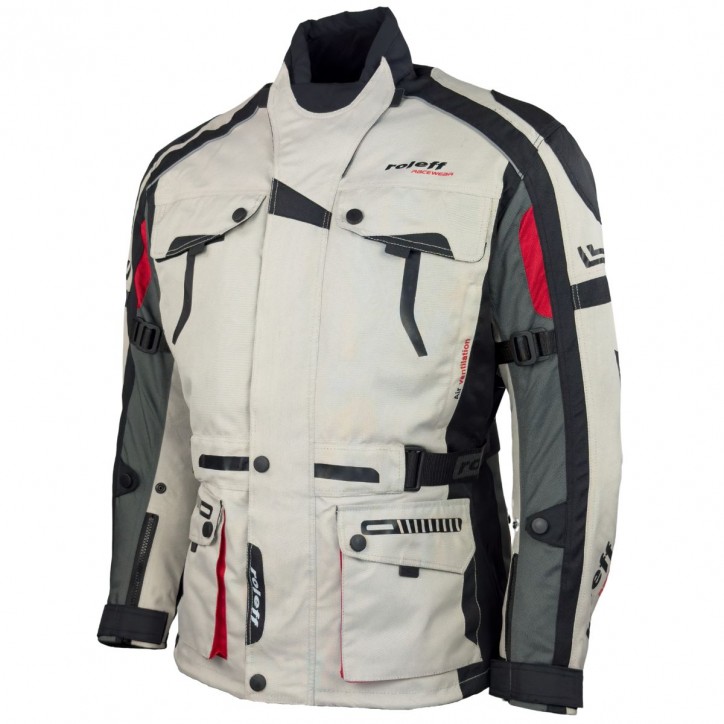 Roleff RO537 - Motorrad Tourenjacke: Abriebfest, Allwettertauglich, helles Design"