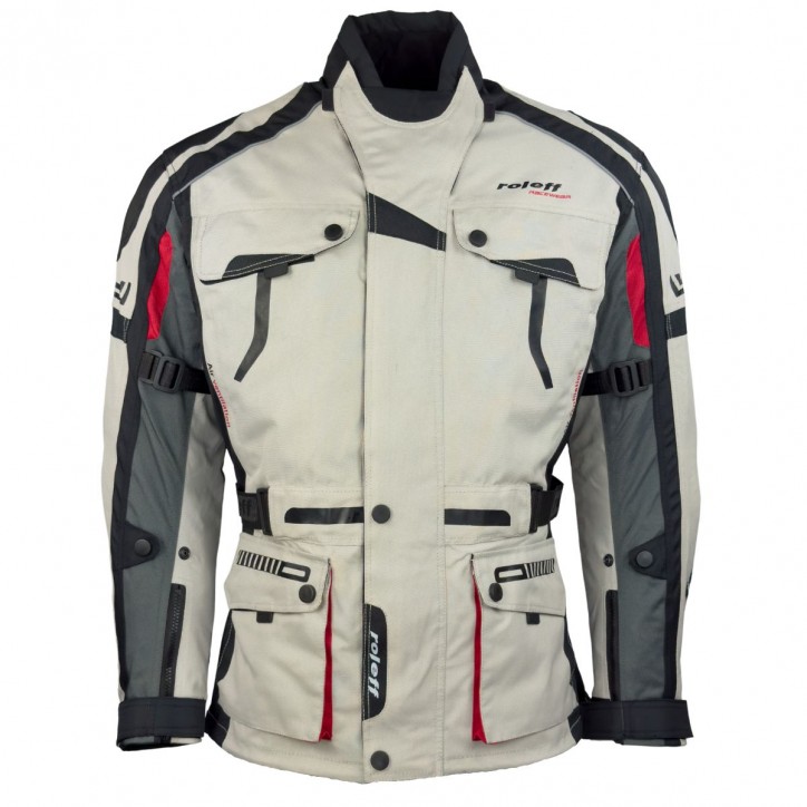 Roleff RO537 - Motorrad Tourenjacke: Abriebfest, Allwettertauglich, helles Design" Schlussverkauf