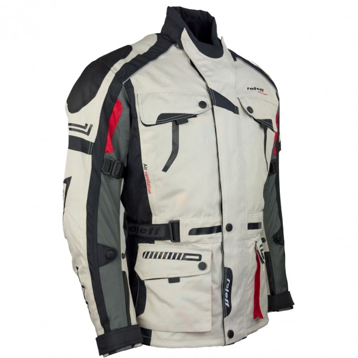 Roleff RO537 - Motorrad Tourenjacke: Abriebfest, Allwettertauglich, helles Design" Schlussverkauf