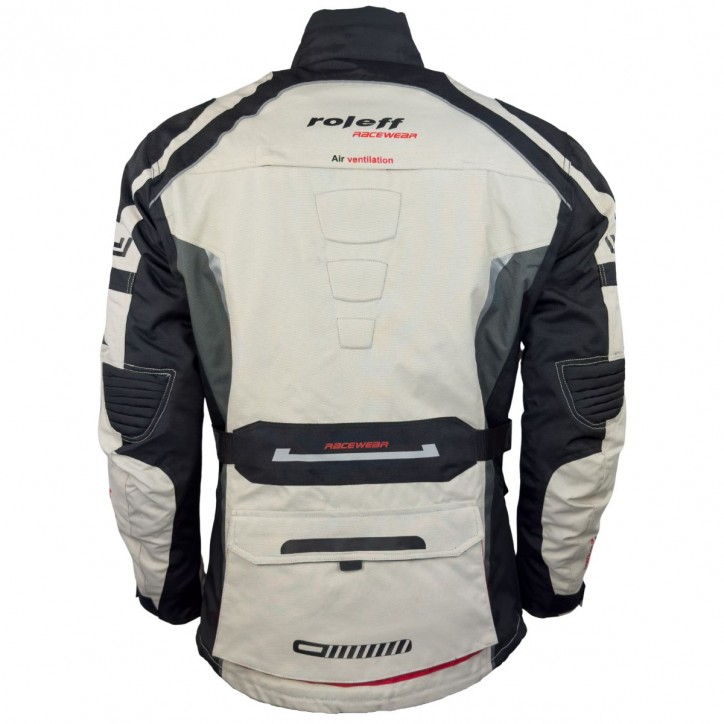 Roleff RO537 - Motorrad Tourenjacke: Abriebfest, Allwettertauglich, helles Design" Schlussverkauf