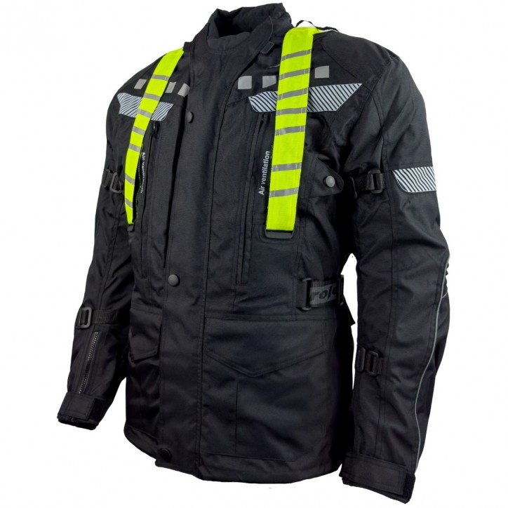 Roleff RO773 - Motorradjacke mit abnehmbarer Neon-Weste