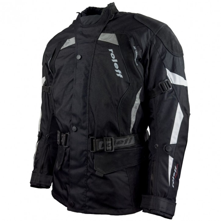 Roleff RO594 - Motorradjacke in Schwarz mit Nubukleder Applikationen