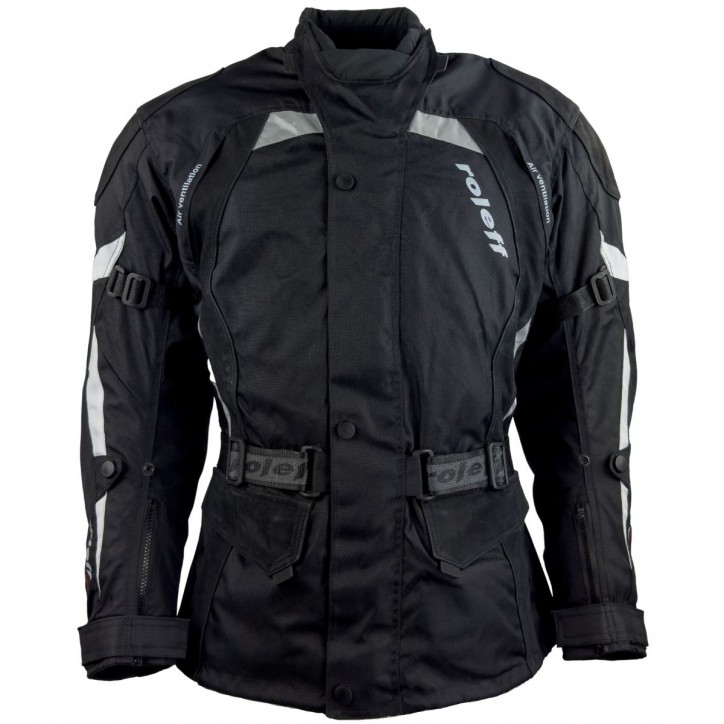 Roleff RO594 - Motorradjacke in Schwarz mit Nubukleder Applikationen Hotsell