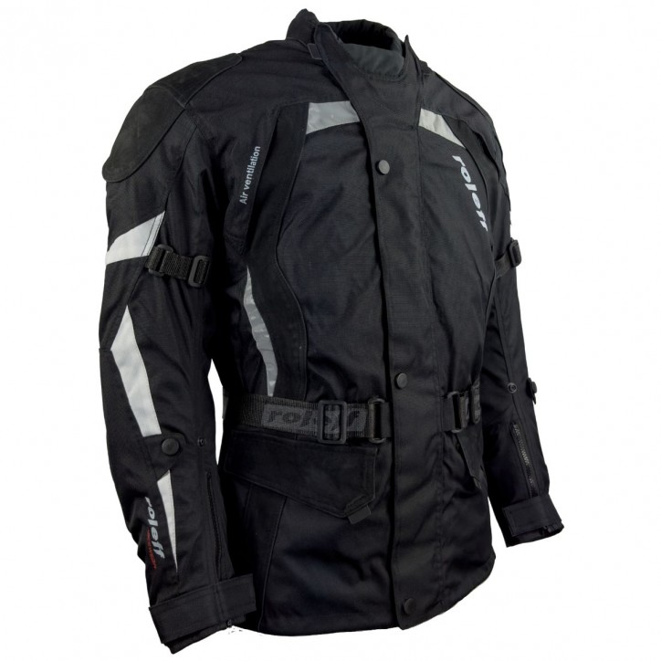 Roleff RO594 - Motorradjacke in Schwarz mit Nubukleder Applikationen Hotsell