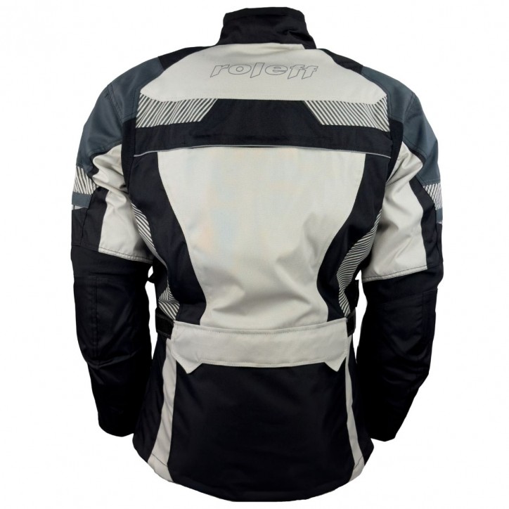 Roleff RO775 - Helle Motorrad- Tourenjacke in Schwarz/Grau im Angebot