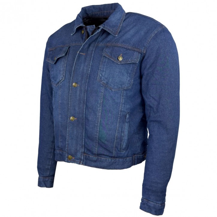 Roleff RO1515 - Blau/Stonewashed - Klassische Jeans Motorradjacke mit Aramidverstärkung