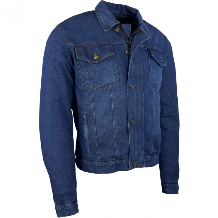 Roleff RO1515 - Blau/Stonewashed - Klassische Jeans Motorradjacke mit Aramidverstärkung Schlussverkauf
