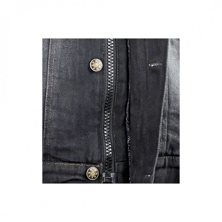 Roleff RO1514 - Schwarz/Stonewashed - Klassische Jeans Motorradjacke mit Aramidverstärkung Günstiger Verkauf