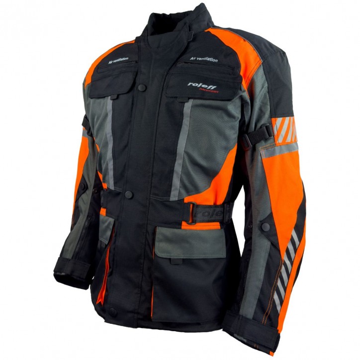 Roleff RO16012 - Motorradjacke in Schwarz / Orange