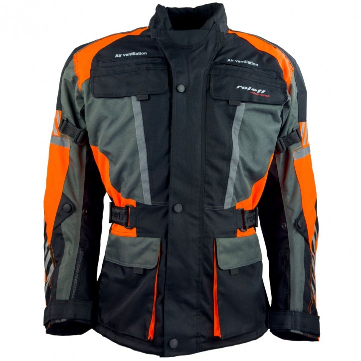Roleff RO16012 - Motorradjacke in Schwarz / Orange Verkauf