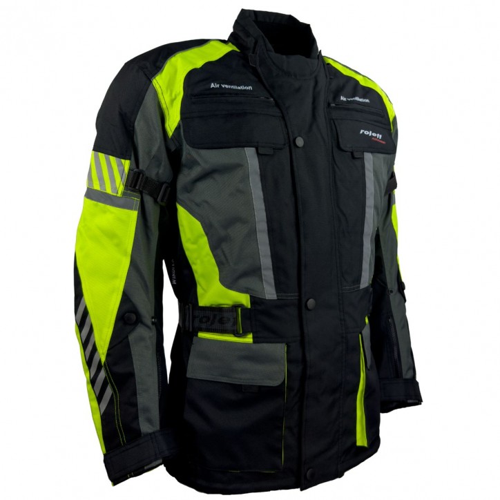 Roleff RO16013 - Motorradjacke in Schwarz / Neongelb Angebote