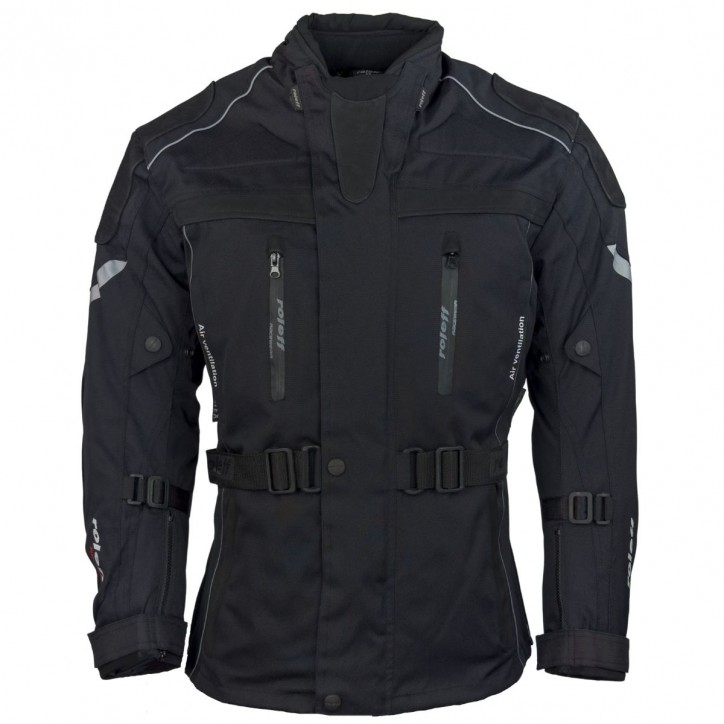 Roleff RO538 - Motorradjacke mit Rindlederapplikationen in Schwarz Hotsell